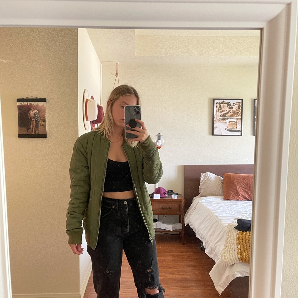 Green bomber jacket